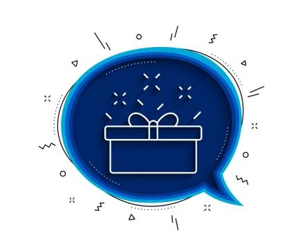 Gift box line icon. Present sign. Vector 库存插图