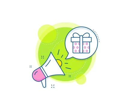 Gift box line icon. Present sign. Vector Ilustración de archivo