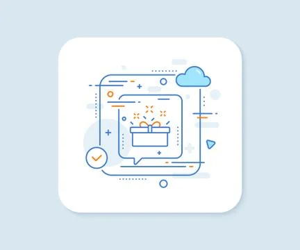 Gift box line icon. Present sign. Vector Stock Illustration