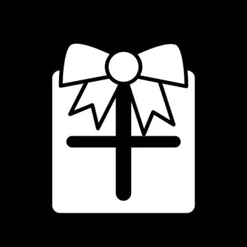 Gift box line icon, solid vector sign, linear style pictogram isolated on black Stock Illustration