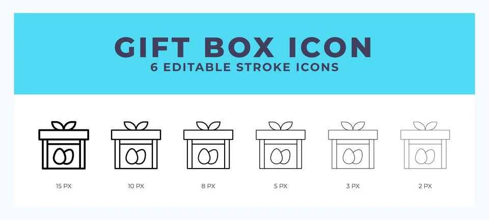 Gift box line icon. Vector icon symbol. Logo illustration. Editable line icon Stock Illustration