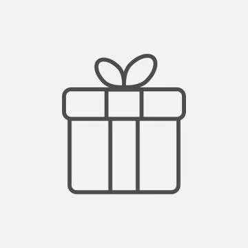 Gift box linear vector icon Stock Illustration