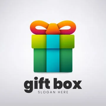 Gift Box Logo Design, Creative Packaging Company, Vector Illustration Stock Illustration