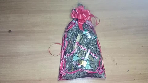 Gift box with mistletoe, Marina di Carrara, September 7, 2026, Italy Stock Footage 344881866