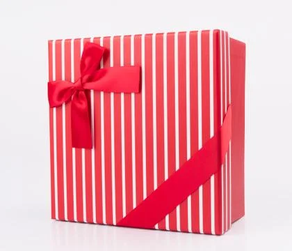 Gift box with nice ribbon Stock Photos