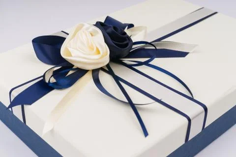Gift box with nice ribbon Stock Photos