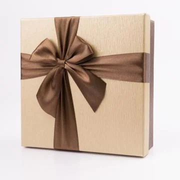 Gift box with nice ribbon Stock Photos