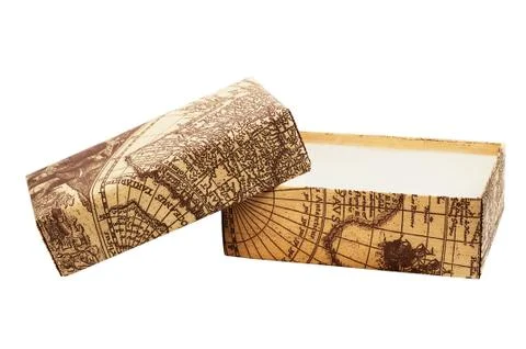 Gift box "old map" Stock Photos