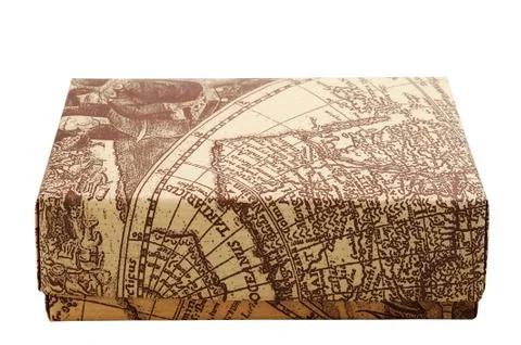 Gift box "old map" Stock Photos