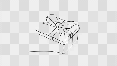 Gift box one line drawing animation. Video clip with alpha channel. Video stock 259072244