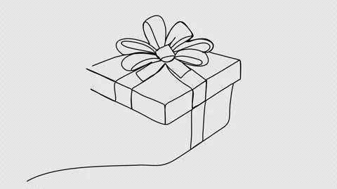 Gift box one line drawing animation. Video clip with alpha channel. Stock Footage 259072314