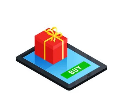 Gift Box Online Concept Stock Illustration
