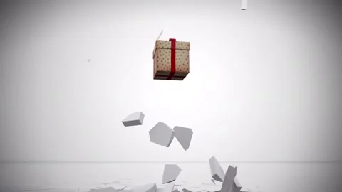 Gift Box Open with transparent (alpha) background Stock Footage 252048597