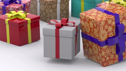 Gift Box Open with transparent (alpha) background Stock Footage 252052409