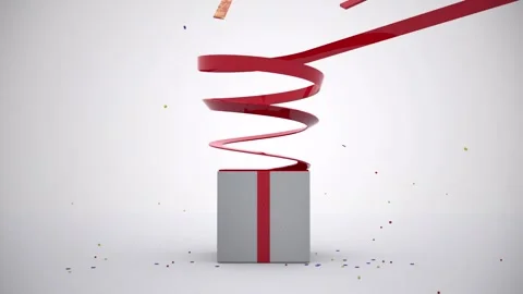 Gift Box Open with transparent (alpha) background Stock Footage 252055087