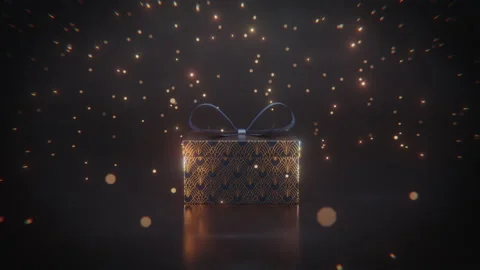 Gift Box Opening And Fly In Stock Footage 238429225