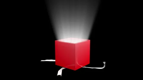 Gift Box Opens and light shine Stock Footage 1016266
