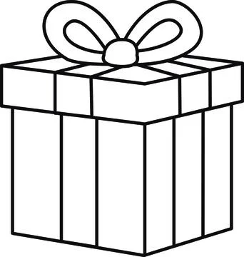 Gift box outline Stock Illustration