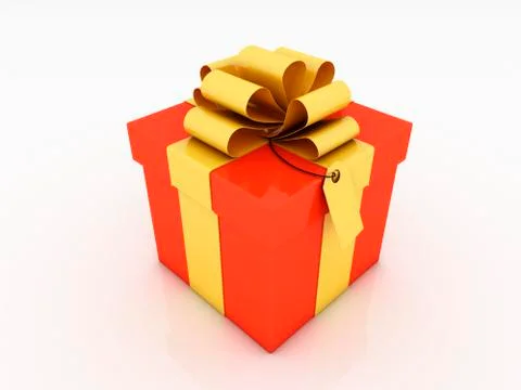 Gift box over white background 3d illustration Stock Illustration