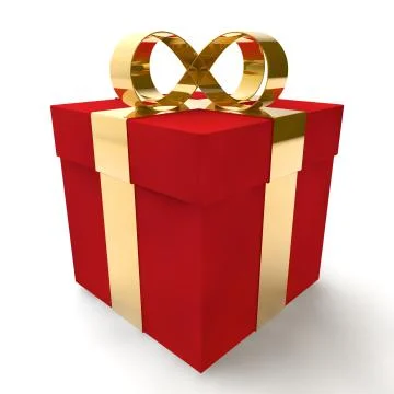 Gift box over white background 3d illustration Stock Illustration