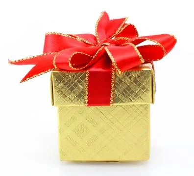 Gift box over white background Stock Photos