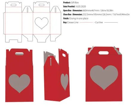 Gift box packaging design template gluing die cut - vector-eps Stock Illustration