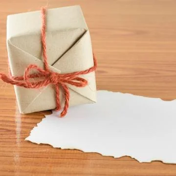 Gift box with paper Stock Photos