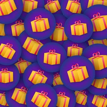 Gift box pattern, great design for any purposes. Sticker pattern. Vector Stock Illustration