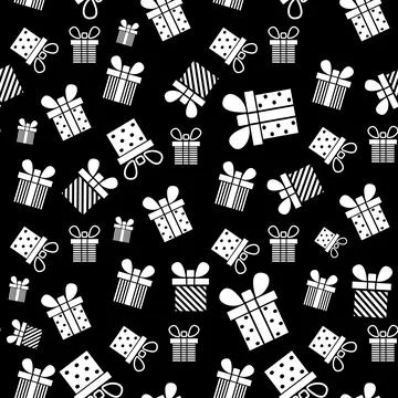 Gift box pattern. Present pattern. Vector Illustrazione stock