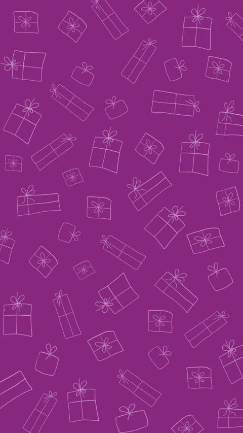 Gift box pattern on purple background. Vertical video. Stock Footage 321541940