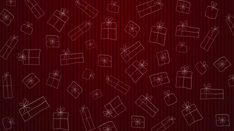 Gift box pattern on red striped background. Stock Footage 321542049