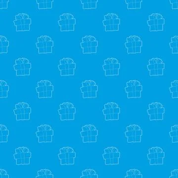 Gift box pattern seamless blue Stock Illustration