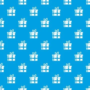 Gift in a box pattern seamless blue Stock Illustration
