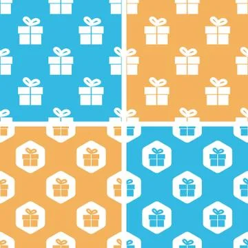 Gift box pattern set, colored Stock Illustration