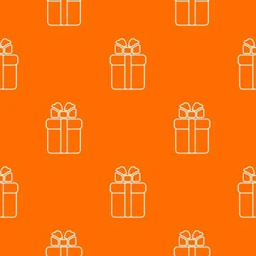 Gift box pattern vector orange Illustrazione stock