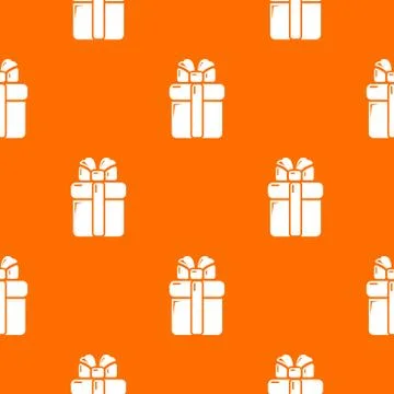 Gift box pattern vector orange Stock Illustration