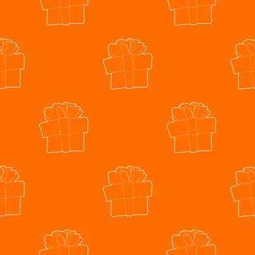 Gift box pattern vector orange Stock Illustration
