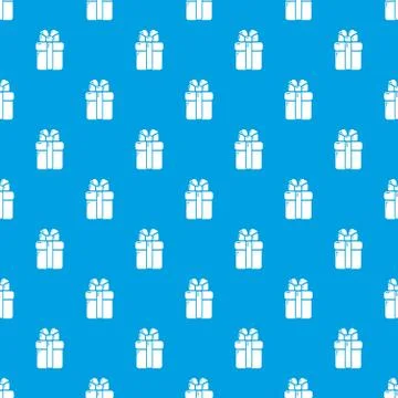Gift box pattern vector seamless blue Illustrazione stock