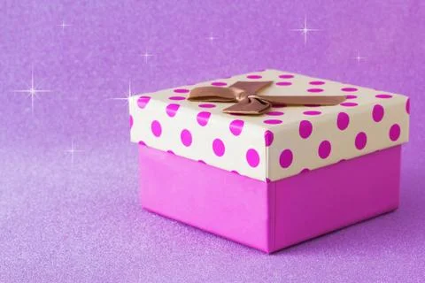 Gift Box on Pink Background Stock Photos