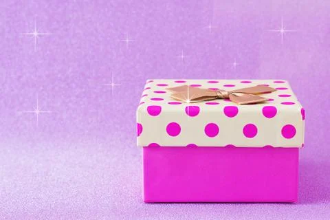 Gift Box on Pink Background Foto stock