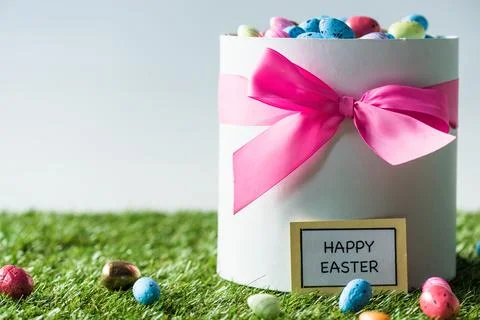Gift box pink bow full Stock Photos