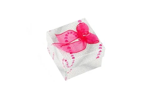 Gift box with pink bow Stock Photos