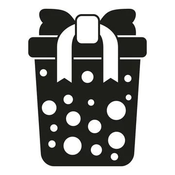 Gift box with polka dot pattern and ribbon bow 스톡 일러스트