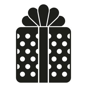 Gift box with polka dot pattern and bow Stock Illustration