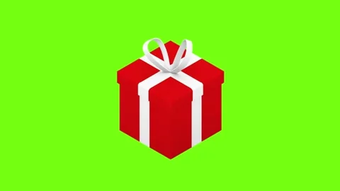 Gift Box Present 3D Animated Icon on Gre... | Stock Video | Pond5