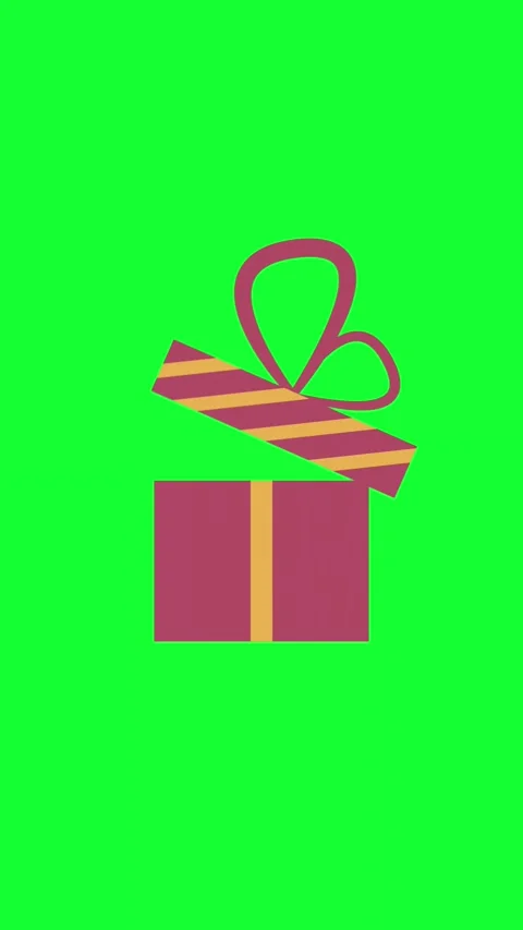 Gift Box Present Green Screen Animation Video stock 346567247