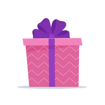 Gift box, present isolated on white. Collection for Birthday, Christmas. Stock Illustration