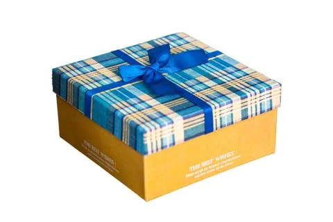 Gift box with present isolated on the white background Stock Photos