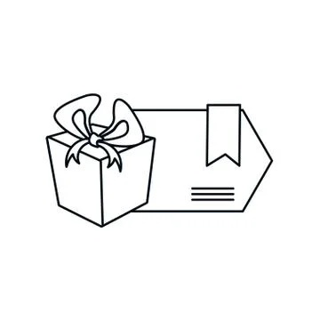 Gift box present with label isolated icon 库存插图