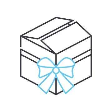 Gift box present line icon, outline symbol, vector illustration, concept sign Stock Illustration